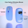 Wireless Light Up Keyboard and Mouse,Cute 2.4Ghz Cordless Rechargeable Clear