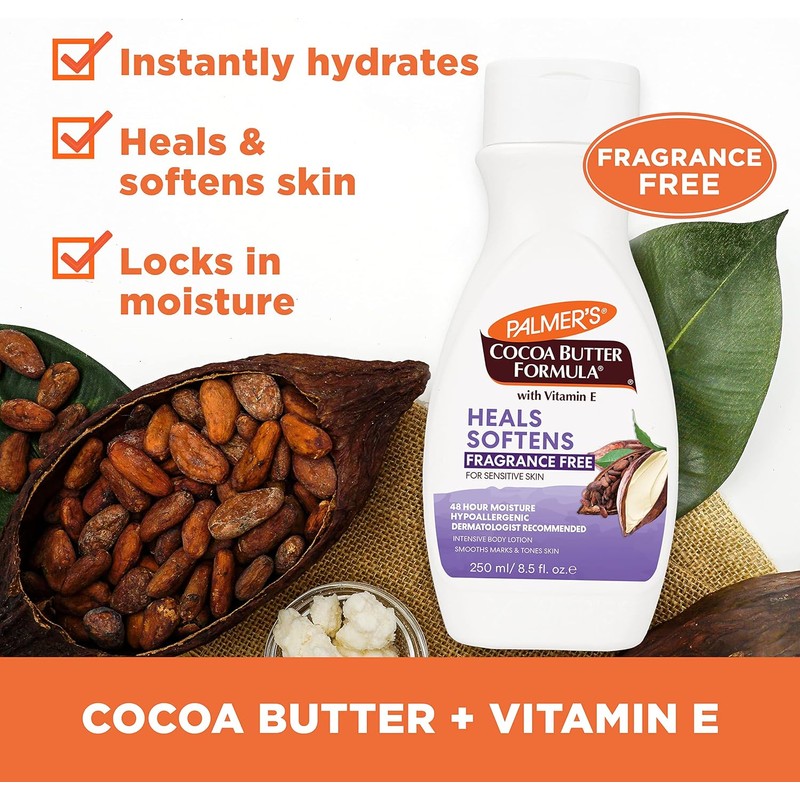 Cocoa Butter Lotion - Fragrence Free - 8.5 oz.
