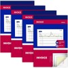4 Packs Invoice Book for Small Business 2-Part Carbonless, 5-1/8”x7-29/32”
