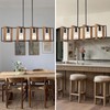 35.4" Kitchen Island Lighting,4 - Light Dining Room Farmhouse Chandelier,Black