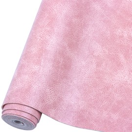 Faux Leather Fabric Soft 12"X53"(30cm x135cm) PU Faux Leather Sheets Suitable for Different Manual DIY Projects (Pink)