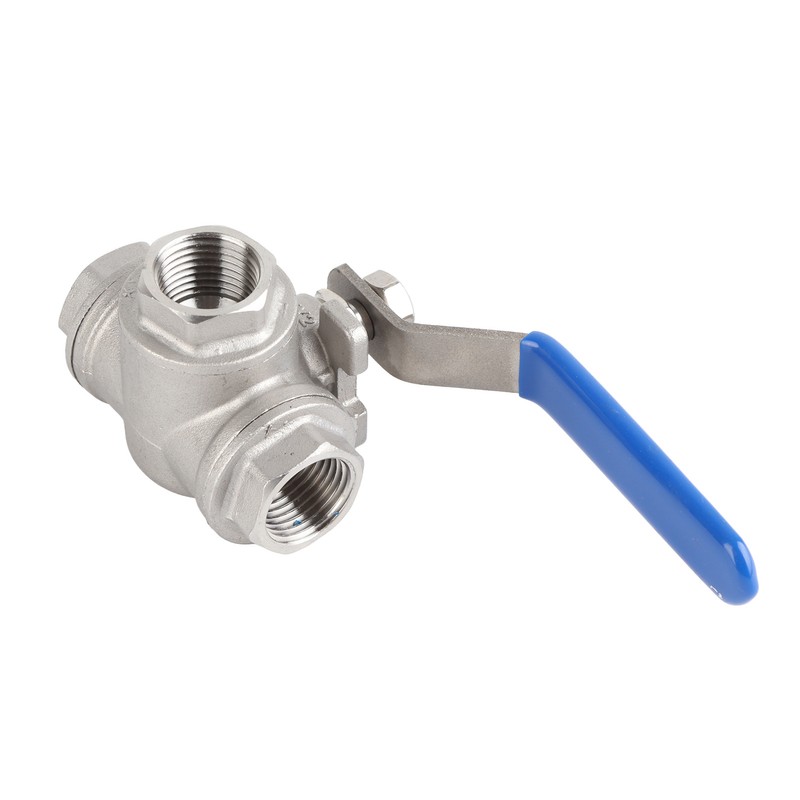 Stainless Steel SUS304 Pipe T Port Ball Valve Three Way
