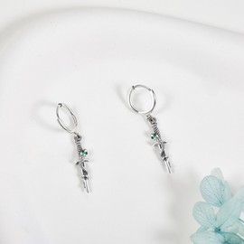 Axolotl/Pig/Spider/Snake/Butterfly/Flamingo/Fox/Mermaid/Dog/Frog/Dinosaur/Sloth/Elephant/Parrot Cut Animal Earrings Jewellery Gifts for Men Women, Silver, No Gemstone