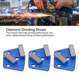3pcs Trapezoid Grinding Shoes for Concrete Paint Floor, Floor Grinding Discs, Metal Polishing Pads, Cutting Pads with Long Teeth, Coating Disc, Blue 120 Grit