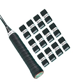 BAIHUALIN Whizz Pack of 12 Tennis Grip Tapes for Badminton, Squash, Pickleball, Soft, Non-Slip Premium Overgrip with End Tape, Black