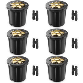 HIBOITEC 12W Low Voltage Landscape Lighting 12-24V LED 1200LM Uplighting Outdoor Waterproof In-Ground Well Lights 3000K Warm White Paver Lights for Pathway Garden Yard, 6 Pack with Wire Connectors