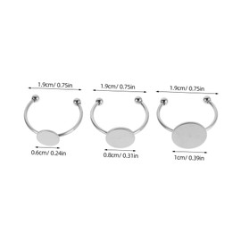 TEHAUX Flat Ring Base 30pcs Metal Ring Trays Pendant Base Bezel Metal Blank Bezel Trays for Jewelry