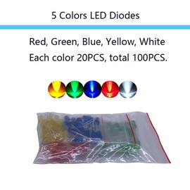 MOGAOPI Electronic Component Kit Total 1390 Pcs, LED Diodes, Metal Film Resistors, Electrolytic Capacitor Package, Common Diodes, Ceramic Capacitors, Common Transistor Assortment Box