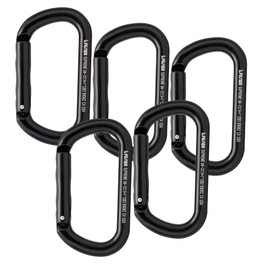 Fusion Climb Supreme II Aluminum Oval-Shape Carabiner 5-Pack,Black,One Size,(FP-9318-BLK-5P)