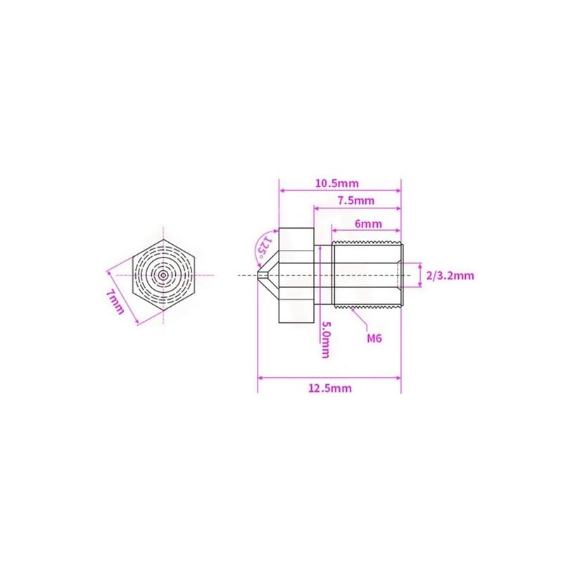 V5/V6 Premium Nozzle/Nozzle, 0.2 mm, Brass/Brass, 1.75 mm, Set of