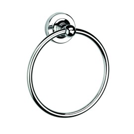 Croydex QM751541 Flexi-Fix Easy to Fit Wimborne Towel Ring, Chrome , Silver , 4.3x18.5x16.5 cm