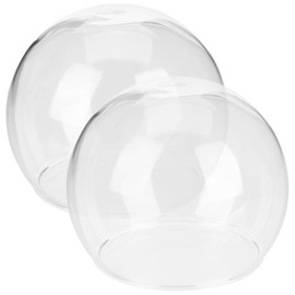 ARTIBETTER 2 Pack Glass Dome Cloche for Preserved Flowers, 3.9In Transparent Glass Display Cover with Smooth Edges, Space-Saving Decorative Jar for Artificial Plants, Wedding Decor (No Base Included)
