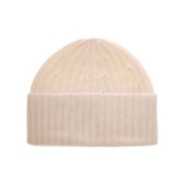 Zwillingsherz Chunky Knit Winter Hat Made of 100% Cashmere - High Quality Unisex Knitted Hat Plain for Women Boys Girls - Hat - One Size - Cashmere - Warm & Soft in Spring Autumn & Winter, White