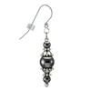 One Pair of Beaded Pewter Earrings with Sterling Silver Earwires