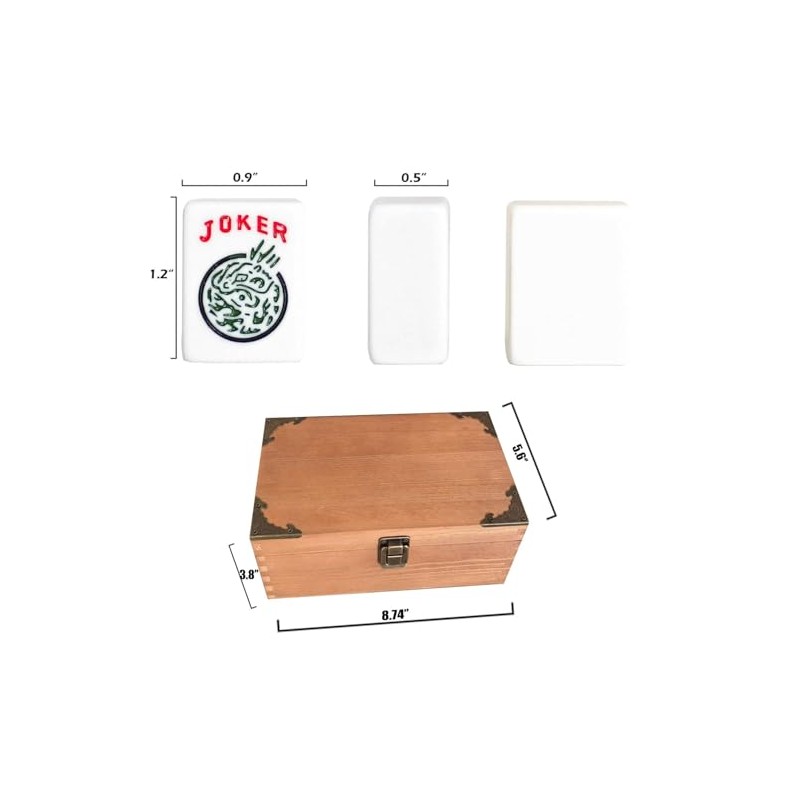 American Mahjong Set,166 White Tiles with Mahjong Storage Box.Portable Travel