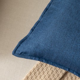 Yaertun Pack of 2 Decorative Linen Soild Throw Pillow Covers Farmhouse Neutral Cushion Covers Pillowcase for Chair Couch Sofa Bedroom Living Room Home Decor 18 x 18 Inch 45x45cm Navy Blue