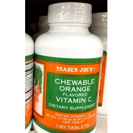 Trader Joe's Chewable Orange Vitamin C & Bioflavonoids 500 mg 100 Tablets