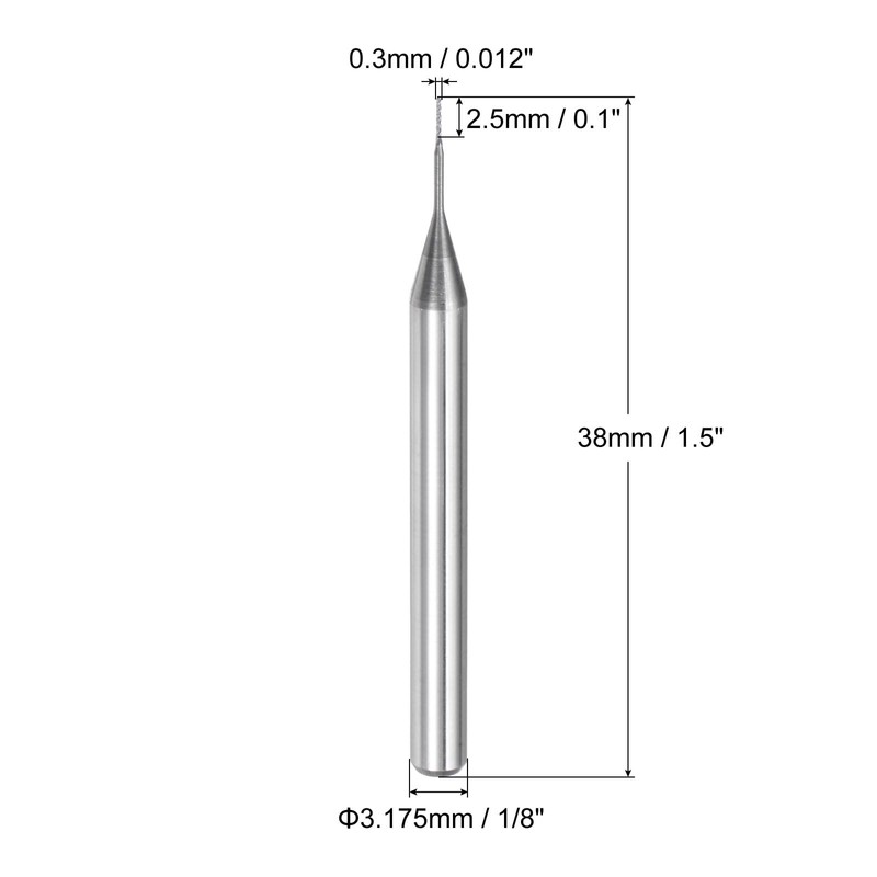sourcing map 10Pcs 0.3mm Carbide End Mill Engraving Milling Cutter