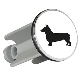 Huuraa Washbasin plug Welsh Corgi Pembroke silhouette 4 cm plug size with motif for dog lovers gift idea for friends and family