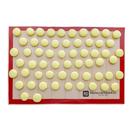 Full Size Silicone Baking Mat, 1 Heat-Resistant Cooking Mat - Reusable, Ultra-Durable, Tan And Red Silicone Nonstick Mat, For Pans And Rolling, 23.6 x 15.75 Inch - Restaurantware