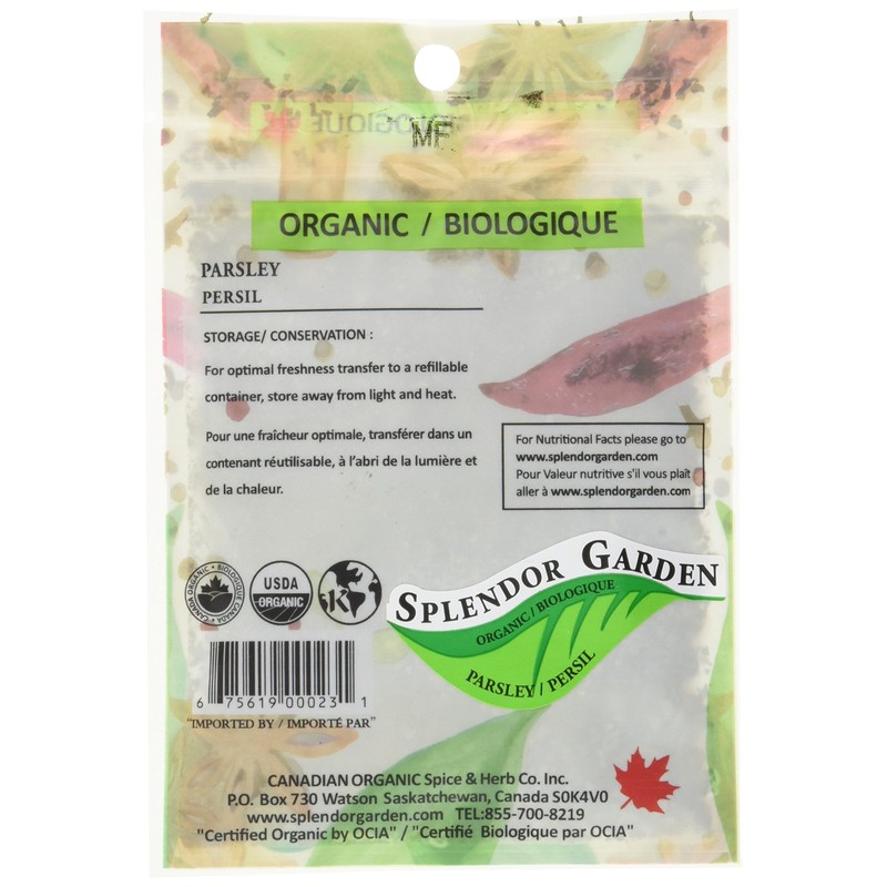 Splendor Garden Organic Parsley, 5 GR