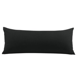 PiccoCasa Body Pillow Pillowcase with Zipper Closure, 110 GSM Brushed Microfiber Body Pillow Cover, Soft Long Pillow Cases for Body Pillows Body(20"x54") Black