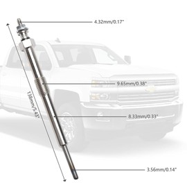 PCYMYN 12639701 9G Diesel Glow Plug 8 Set Compatible with glow plugs 6.6 duramax Chevy GMC LBZ LGH LLY LML LMM, 2006-2016 Silverado, Savana, Sierra