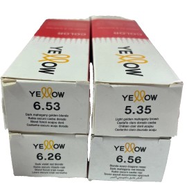 ALFAPARF MILANO 4 pc MIXED LOT Alfaparf YELLOW  PERMANENT HAIR COLOR 3.4 oz ea