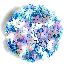 Angel Malone ® 10g/+400pcs Quality Metallic FLOWER DISK Sequins, (Sky-Blue Metallic)