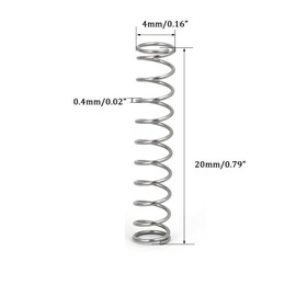 TOP-VIGOR 10Pcs Compression Spring, 4mm OD,0.4mm Wire Size,20mm Free Length Dual Extended Durable Dual Hook Tension Spring for Furniture Screen Doors Repair Projects