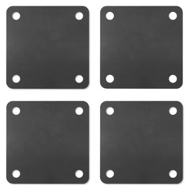Rocaris 4 Pcs 4 X 4 X 1/5 Inch A36 Steel Plate Hot Rolled, Steel Base Plate with 4 Holes Metal Square Plate for Construction Boards, Structure Support, Weldable Square and Industrial