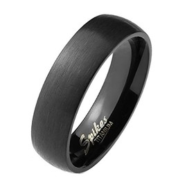 Tapsi´s Coolbodyart® Women's and Men's Titanium Ring, Friendship Ring, Engagement Ring, Wedding Ring, Brushed Black, Size 6/7/8/9/10/11/12/13, No Gemstone