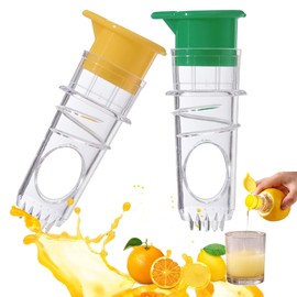 2PCs Lemon Squeezer Handheld - 2025 New Screw Top Lemon Juicer Manual Mini Lime Squeezer with Built-In Filter - BPA-Free Plastic Orange Juicer - Portable Lemon Press for Cocktails, Drinks