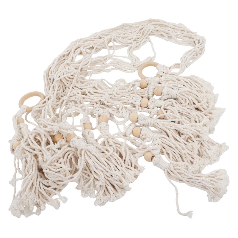 Storage Hammock Triangular Bohemian Style Cotton Rope Weaving Stuffed Animal