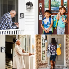 ZHEGE Portable Key Safe, Padlock Key Safe Box with Removable Shackle, Wall Mounted Combination Key Lock Box Outdoor for Home, Office, Contractors, Airbnb Rental, Up to 5 Keys (Grey)