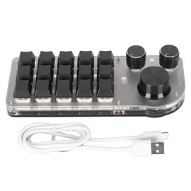 Programmable Keyboard 3 Knobs 15 Keys Portable RGB Bluetooth DIY Mechanical Gaming Keypad for Office Laboratory