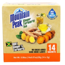 Jamaica Mountain Peak Ginger Turmeric Tea, With No Added Sugar, 6.3 oz