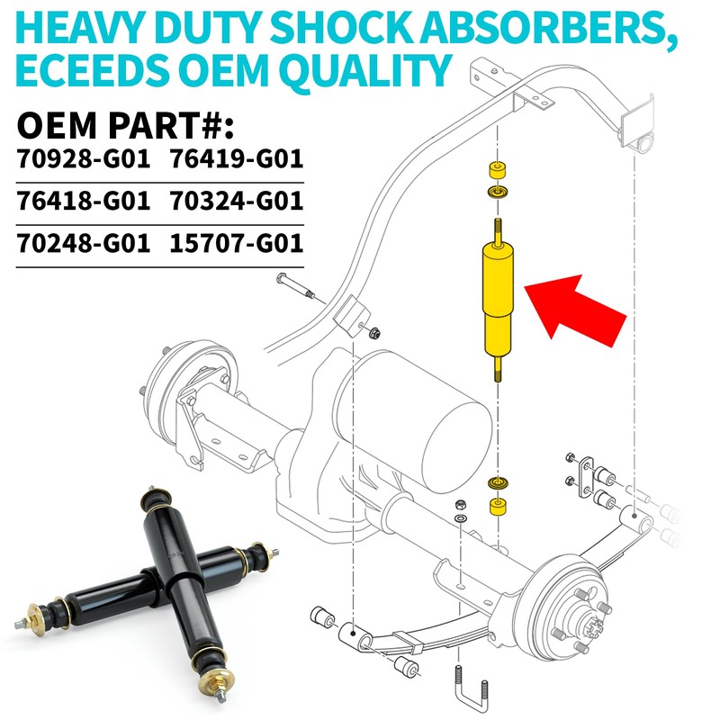 10L0L Upgraded Golf Cart Front Rear Shock Absorber for EZGO