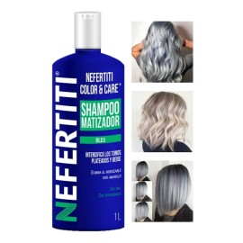 Shampoo Matizador Bleu Nefertiti 1 Lt Platina Canas Y Luces