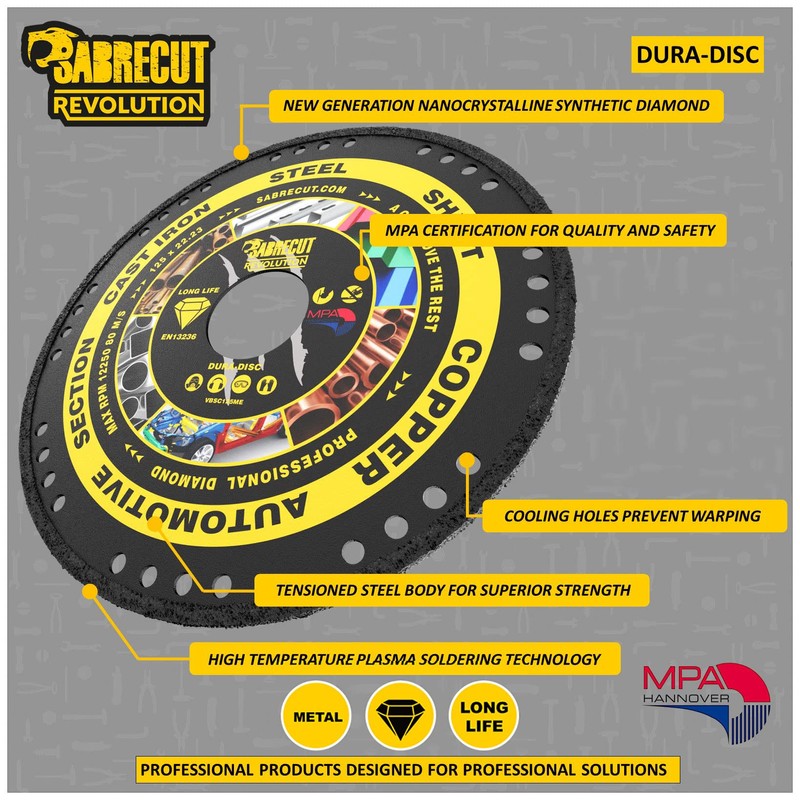 SabreCut VB125MEGRA 125mm (5 inch) x 22.23mm Bore Vacuum Brazed