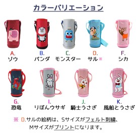 Panda Family Water Bottle Cover, For Kids, Straw Water Bottle, For Girls, Boys, Cold Insulation, Durable, Shoulder Handle, Zipper, Retro, Monster C, Type M