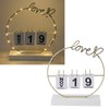 Metal Desk Calendar Modern Creative Tabletop Flip Calendar with LED