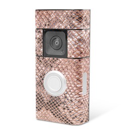 MightySkins Carbon Fiber Skin Compatible with Ring Video Doorbell Plus - Rattler Back | Protective, Durable Textured Carbon Fiber Finish | Easy to Apply
