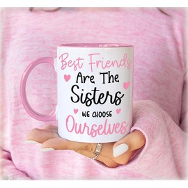 Best Friends are The Sisters We Choose Ourselves - Sentimental Friendship Gift for Women Best Friends Besties BFF Birthday Christmas Thank You Gift Friendaversary (Pink)