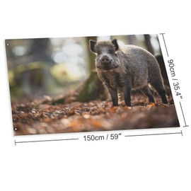 Decorative House Flag Yard Banner Wild Boar Print Holiday Welcome Garden Flags Lawn Hanging Decoration 24x3ft