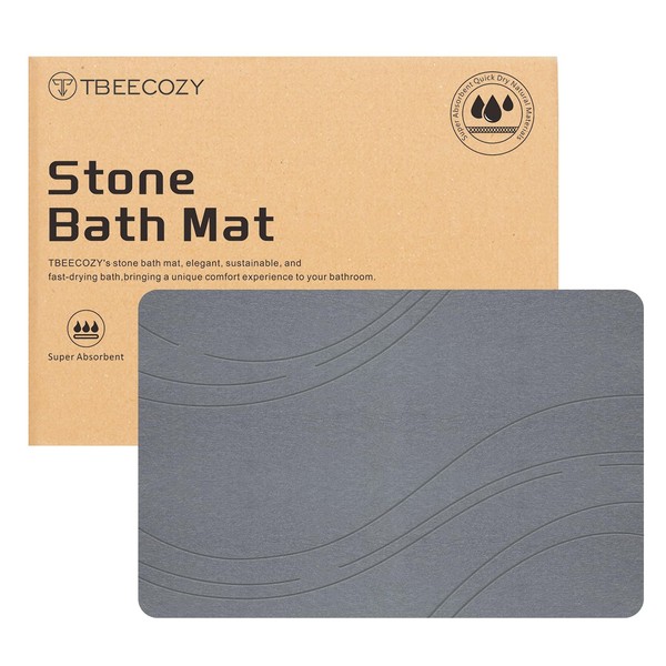 BIOIWGY Stone Bath Mat, Bath Rug Diatomaceous Earth Shower Mat,