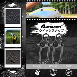 AMYSPORTS Quick Swivel Snaps Monkeys Blue Stainless Steel Jigging Snaps Salkan Fishing Quick Snap Rigging Rigging Strength 100 Pieces