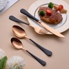 MDEALY 20-Piece Rose Gold and Black Silverware Set for 4