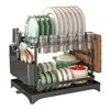 Dish Drying Rack 2 Tier,Space-Saving Dish Drainer with 360° Rotating