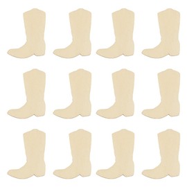 BENECREAT 60Pcs Cowboy Boots Wooden Cutouts, Unfinished Wooden Cutouts, Unfinished Wooden Pieces for DIY Home Decor, Wooden Signs and Handmade Decorations